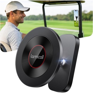 Lamicall Magnetic Golf Cart Phone Holder Strongest N55 Magnet Alloy Build | Unique Golf Accessories Gift for Men Dad Husband 360° Pocket-Sized for Magsafe Phone Holder for Gym Fits EZGO Club Car Yamaha