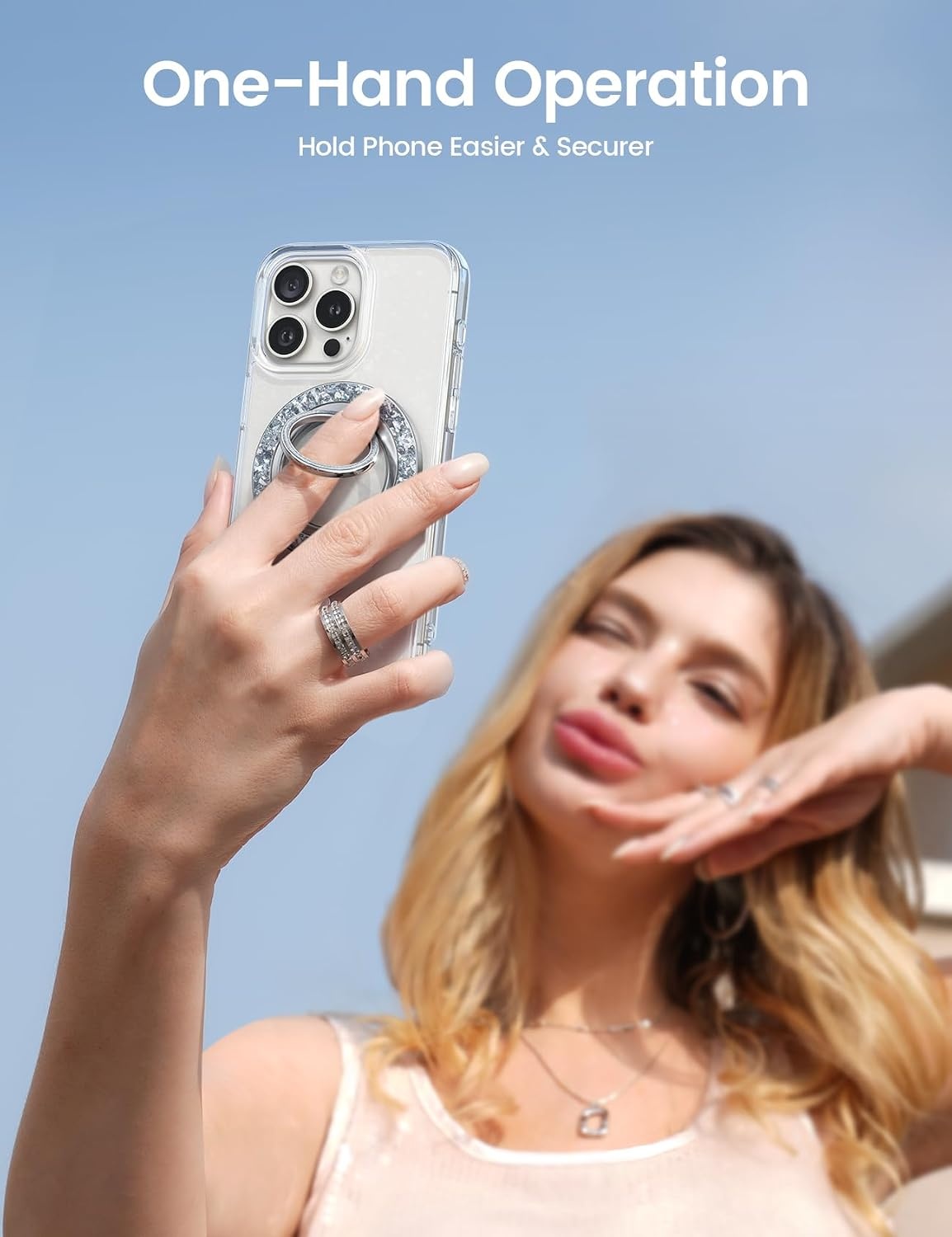 image:imageLamicall 2024 Stylish Magnetic Twinkle Ring Waterproof Phone Pouch