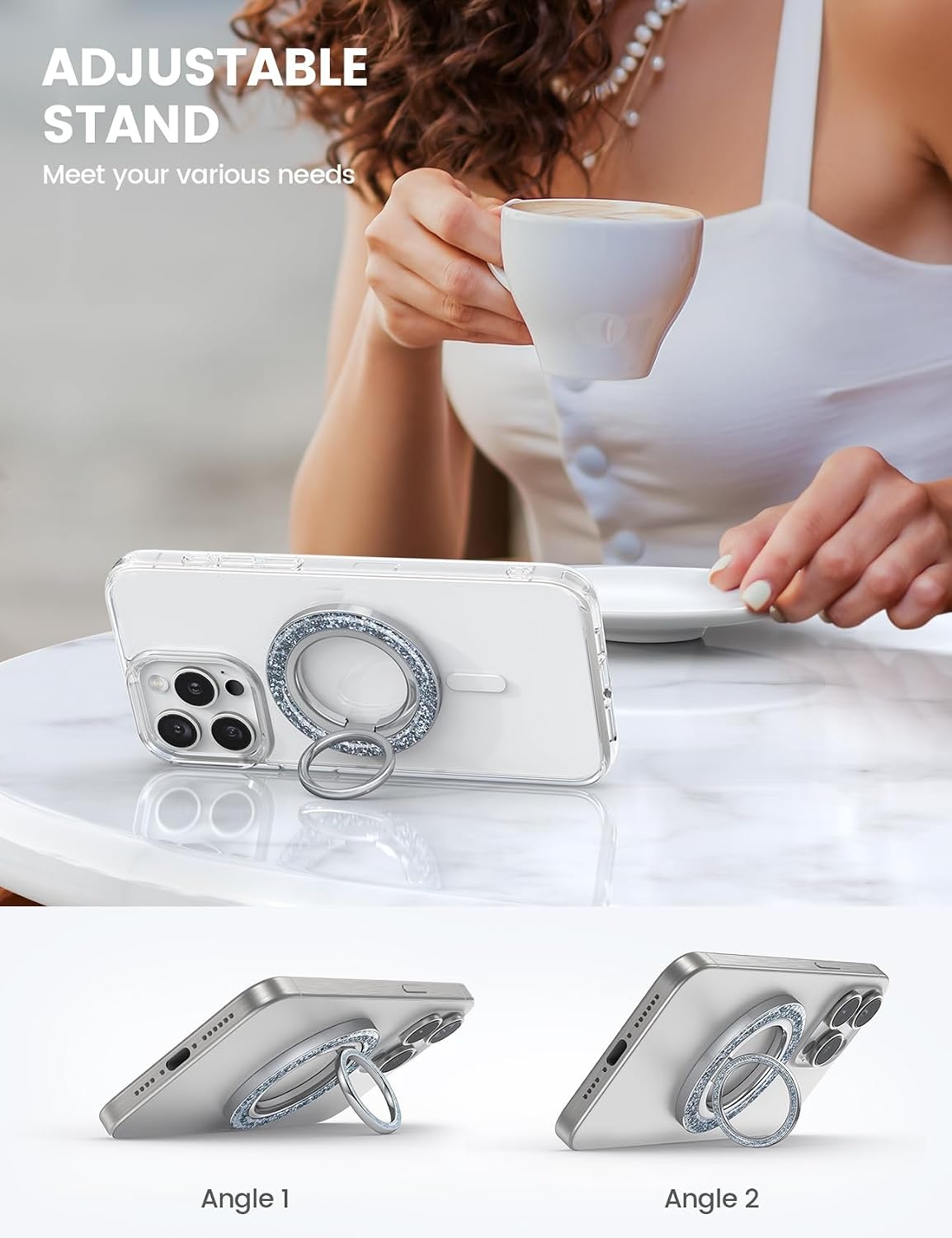 image:imageLamicall 2024 Stylish Magnetic Twinkle Ring Waterproof Phone Pouch