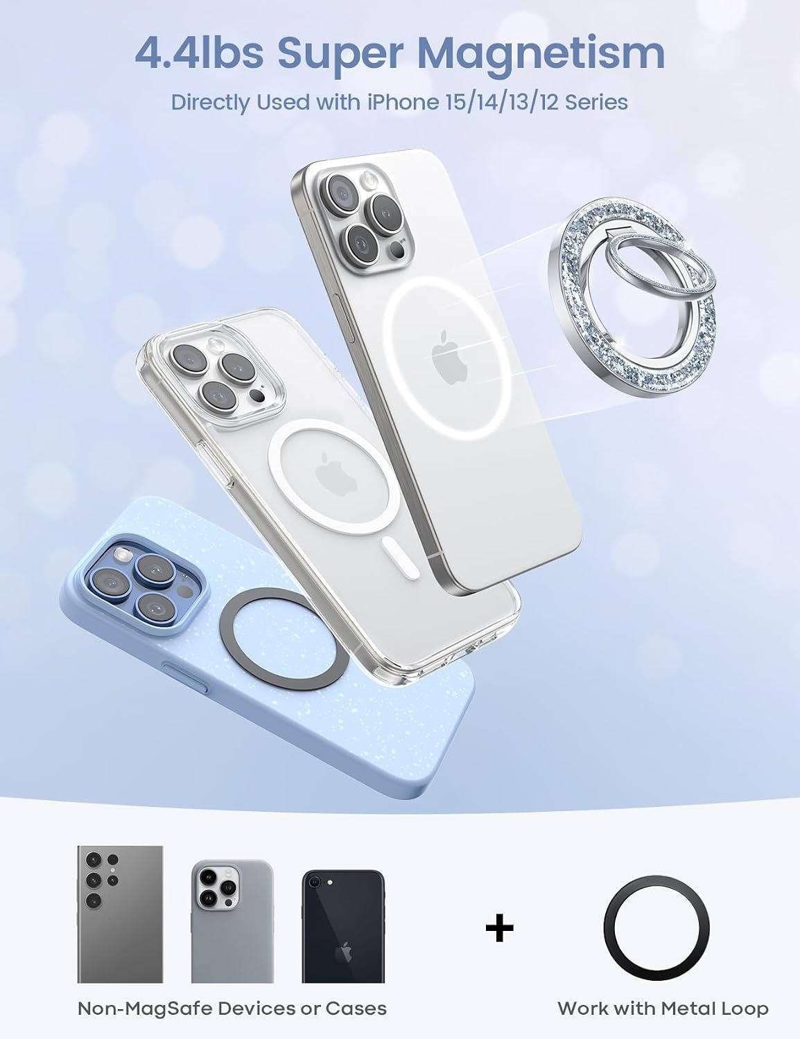 image:imageLamicall 2024 Stylish Magnetic Twinkle Ring Waterproof Phone Pouch