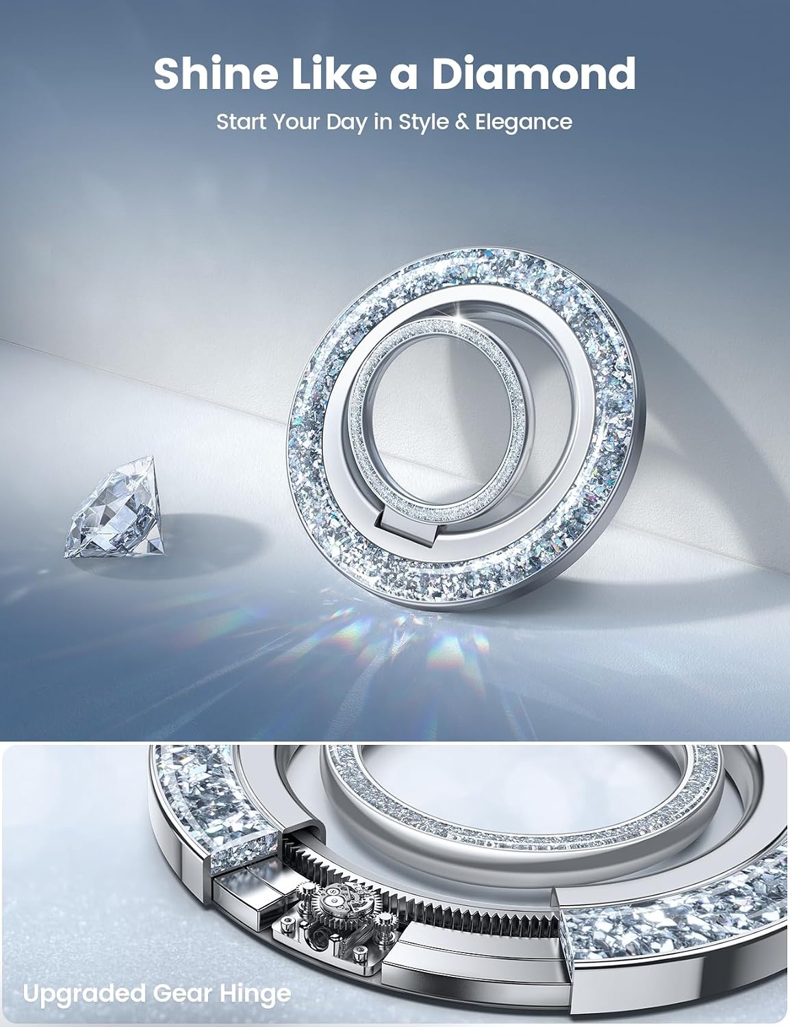 image:imageLamicall 2024 Stylish Magnetic Twinkle Ring Waterproof Phone Pouch