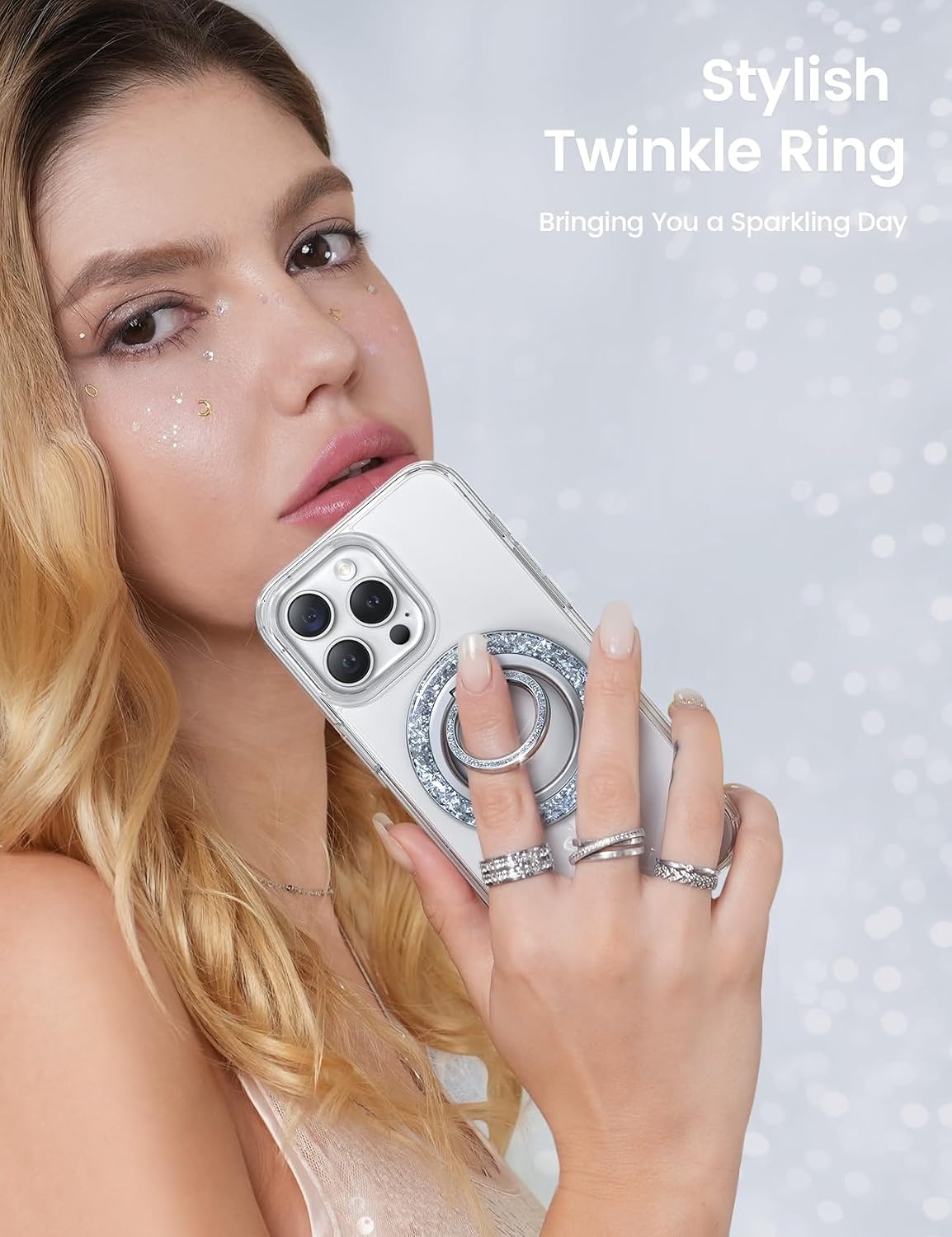 image:imageLamicall 2024 Stylish Magnetic Twinkle Ring Waterproof Phone Pouch