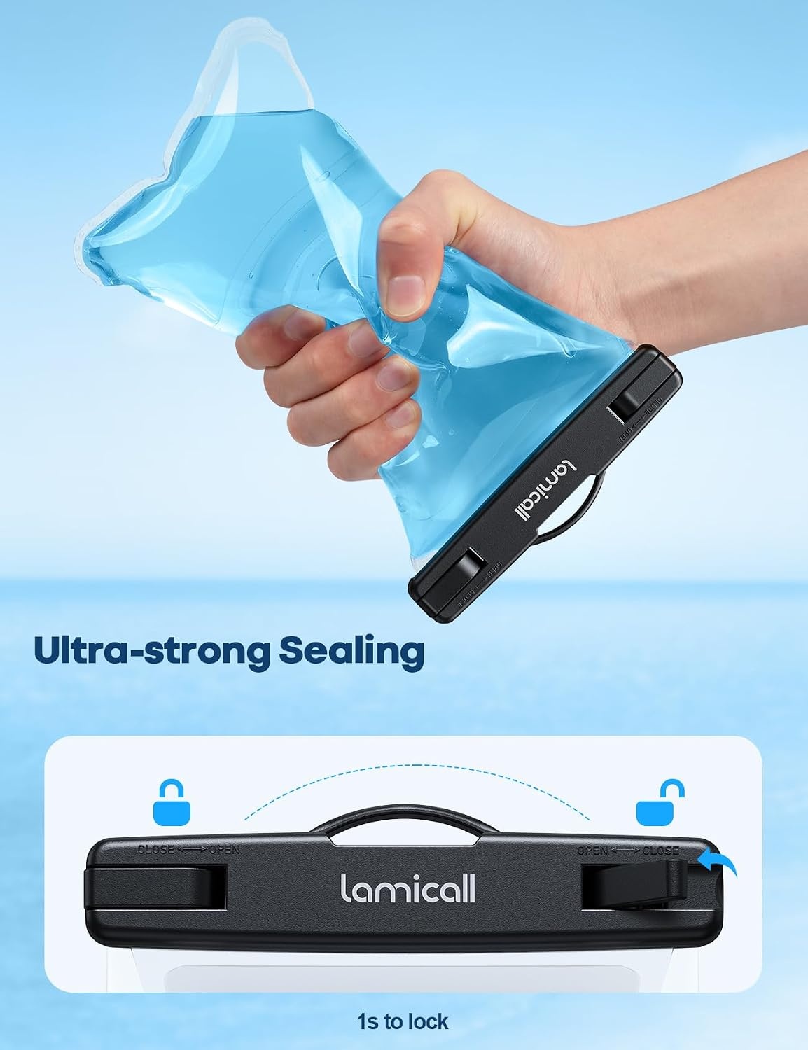 image:imageLamicall 2PCS Waterproof Phone Pouch Floating 88 Soft 3D Seamless Design IPX8 Water Proof Cell Phone for Beach Dry Bag Beach Essentials for Cruise Travel Protector for 47 inches Phone