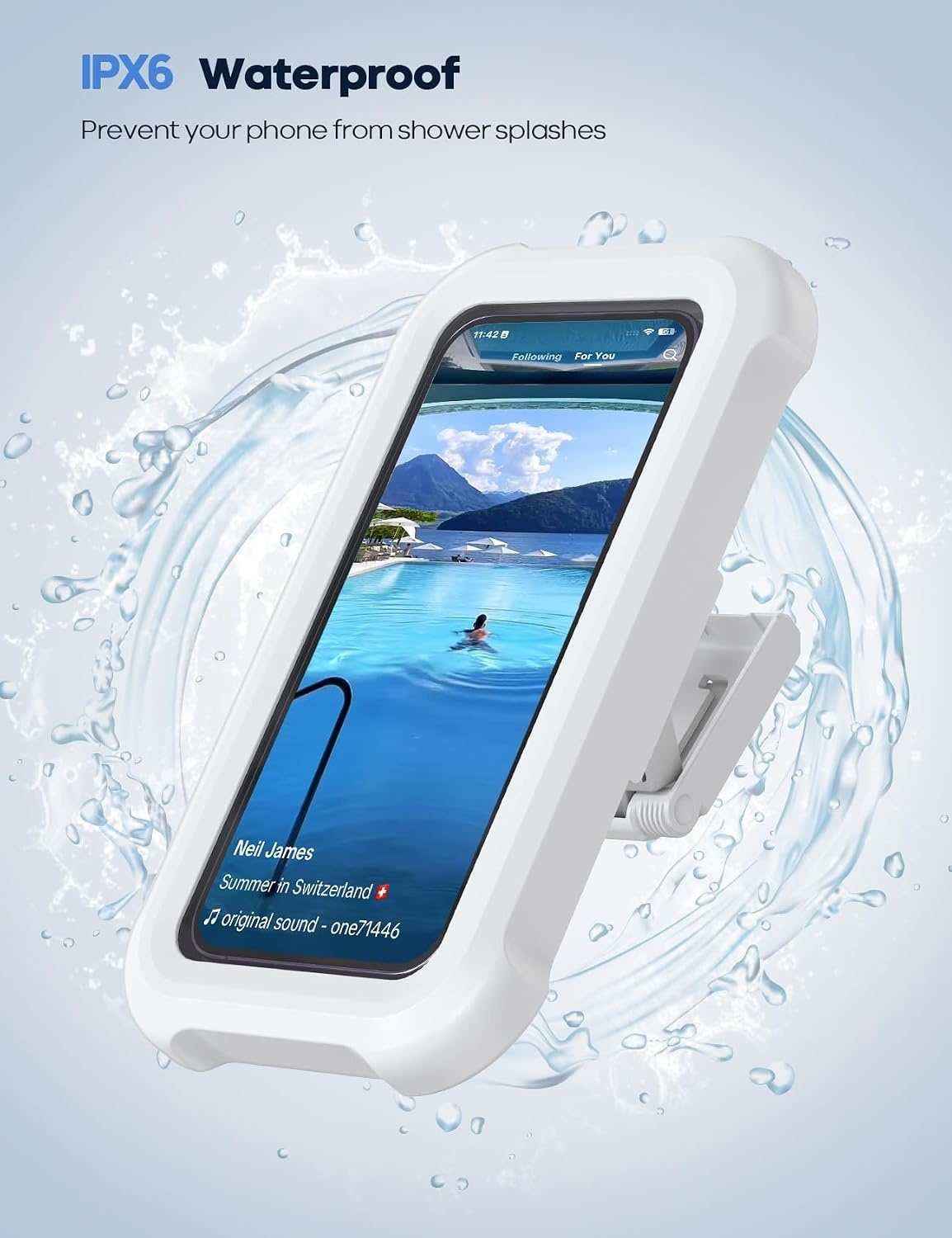 image:imageLamicall 2Spaces Waterproof Phone Pouch amp Shower Phone Holder Waterproof