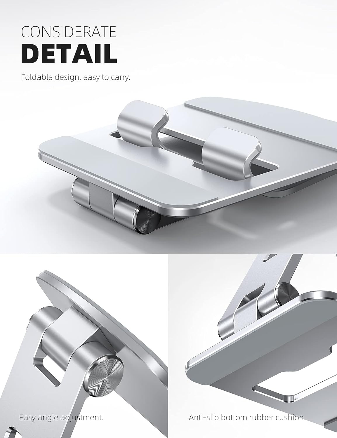 image:imageLamicall Adjustable Tablet Stand Holder Foldable Phone Dock 360Rotating Desktop Tablet Mount Gifts for 4713 Tablets iPad Pro 11 129 Air Mini Tabs Kindle iPhone Air 17 Pro Max SilverSilver