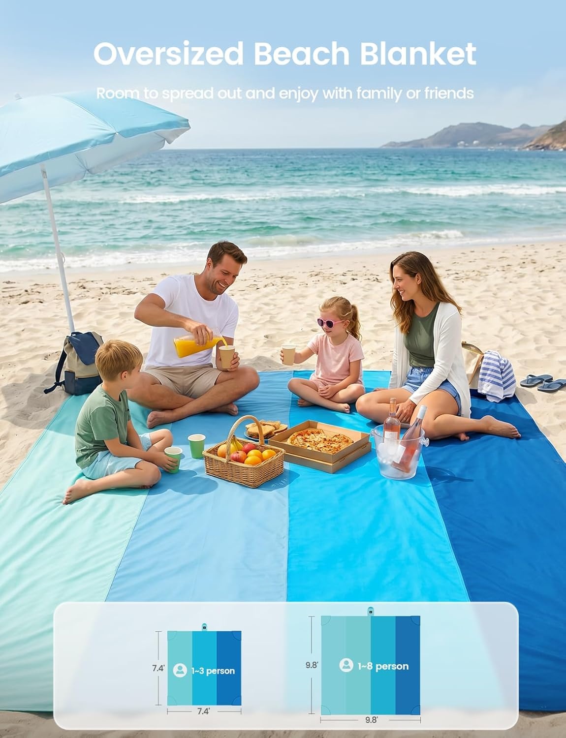image:imageLamicall Beach Blanket Sandproof Waterproof amp Waterproof Phone Pouch