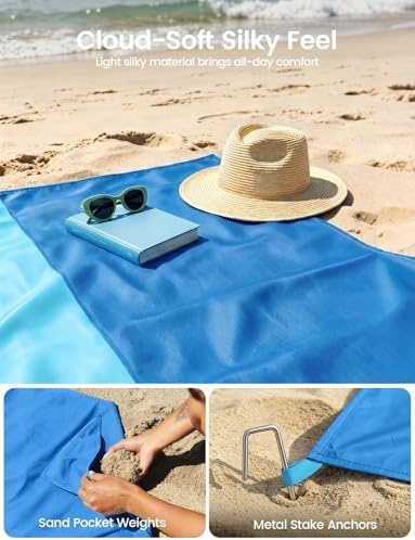 image:imageLamicall Beach Blanket Sandproof Waterproof amp Waterproof Phone Pouch
