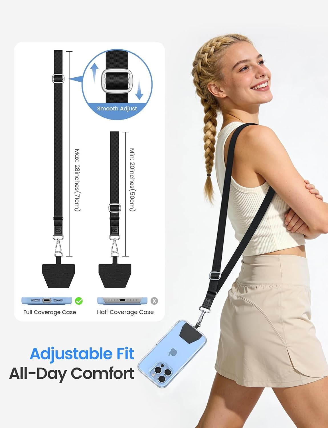 image:imageLamicall Cell Phone Lanyard Crossbody 2 Pack amp Waterproof Dry Bag