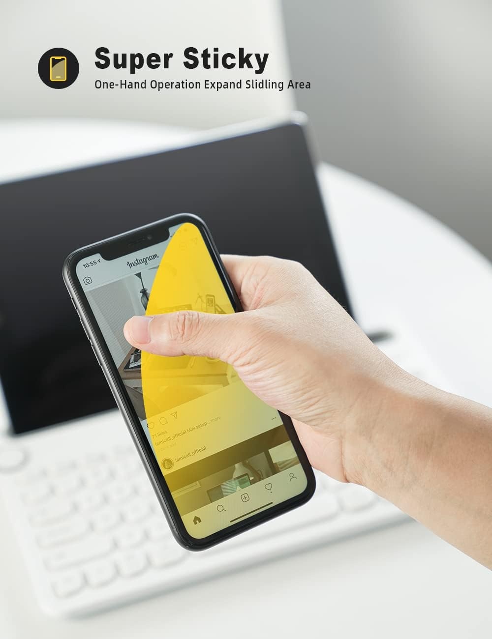 image:imageLamicall Cell Phone Ring Holder Stand Polished Metal Finger Grip 360 Rotation Finger Ring Kickstand for Magnetic Car Mount Fit iPhone 17 16 Pro Max Androids Cellphone AccessoriesGold