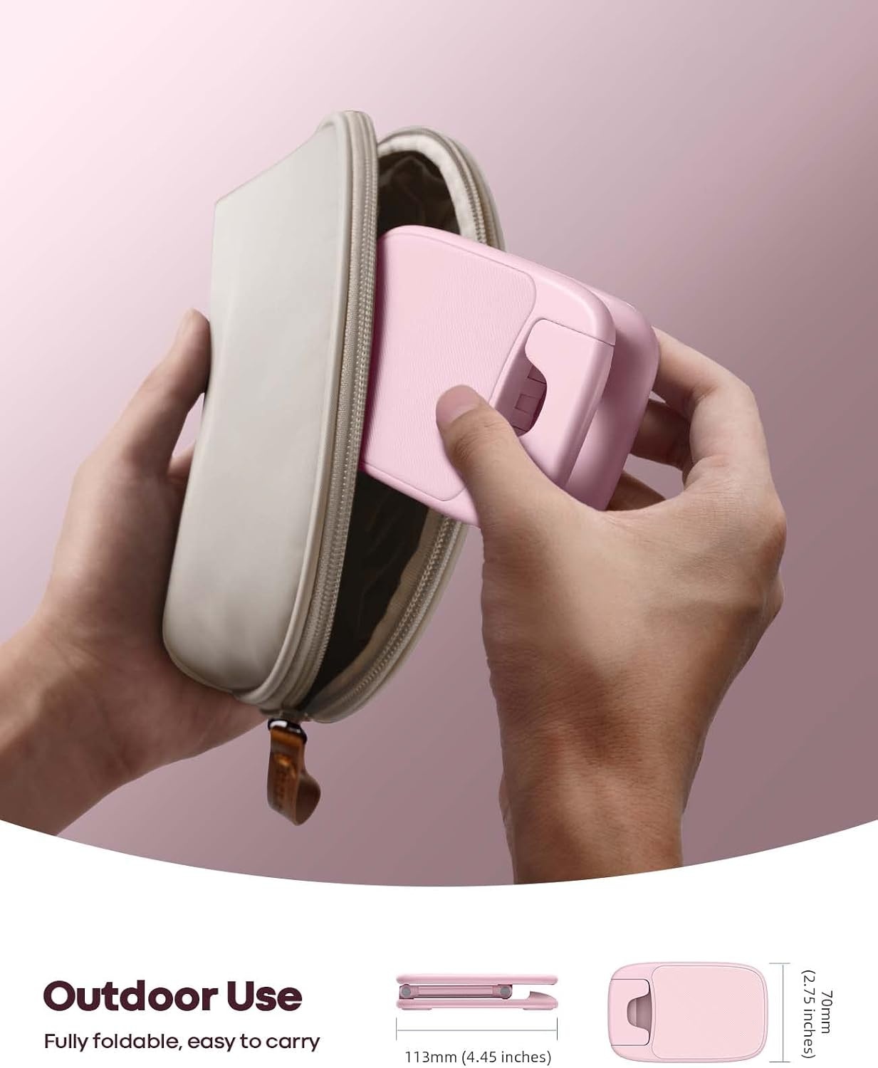 image:imageLamicall Cell Phone Stand for Desk Height Angle Adjustable Phone Holder Foldable Portable for iPhone 17 16 15 14 13 12 11 Pro Max Plus Air Galaxy S25 Office Gift Telephone Accessories BlackPink