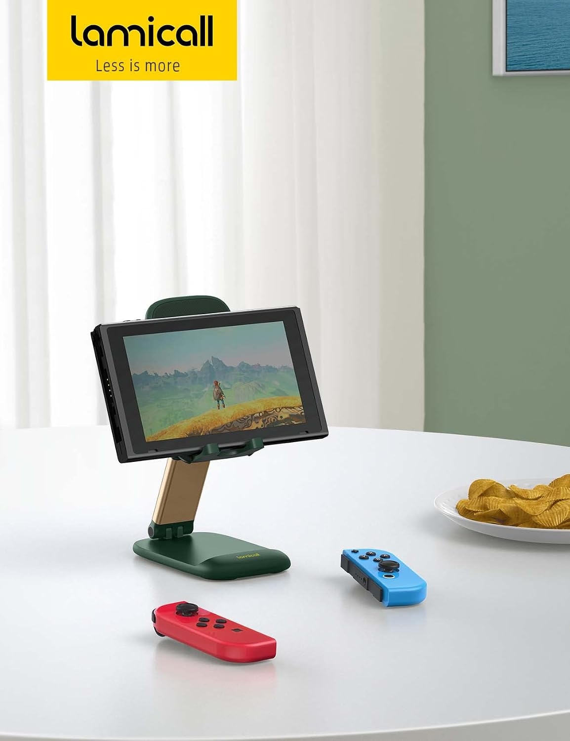 image:imageLamicall Cell Phone Stand for Desk Height Angle Adjustable Phone Holder Foldable Portable for iPhone 17 16 15 14 13 12 11 Pro Max Plus Air Galaxy S25 Office Gift Telephone Accessories BlackDark Green