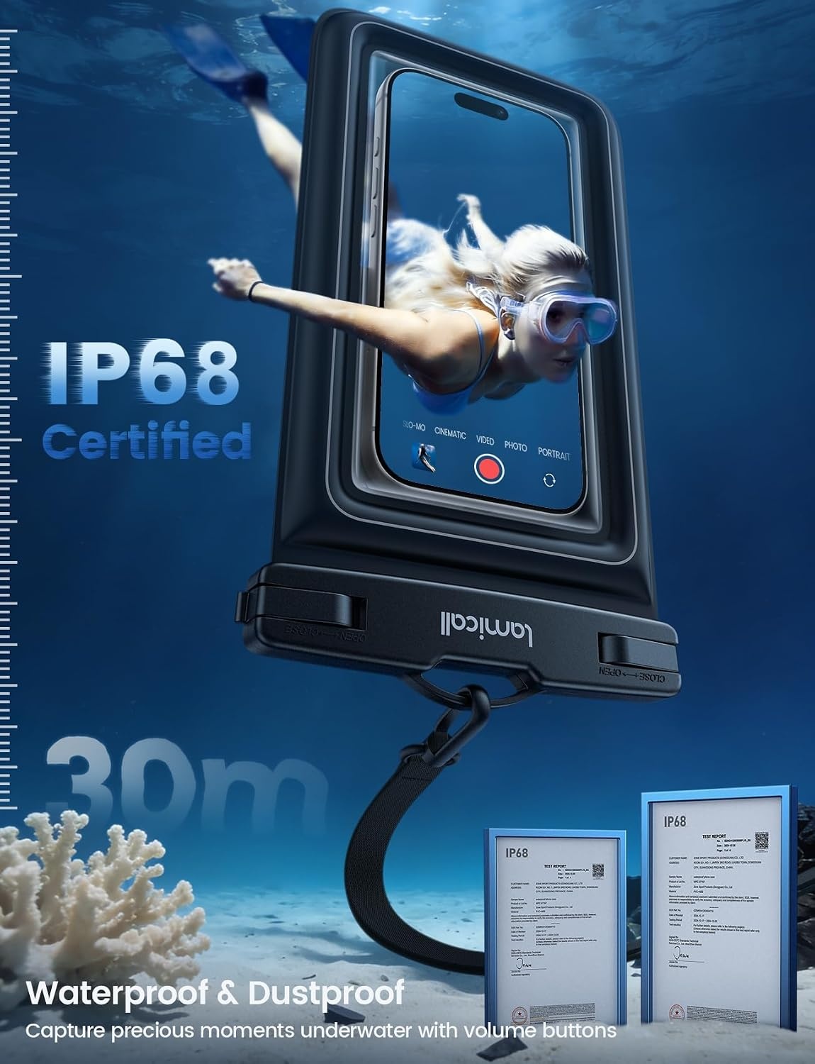 image:imageLamicall IP68 Floating Waterproof Phone Pouch amp 2 Pack Waterproof Phone Pouch Case