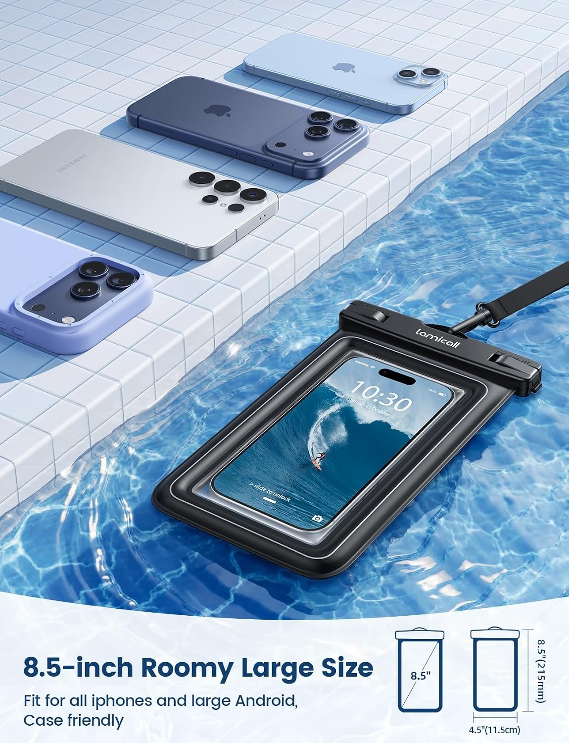 image:imageLamicall IP68 Floating Waterproof Phone Pouch amp Dry Bag