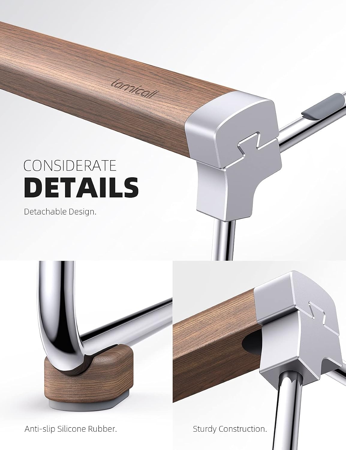 image:imageLamicall Laptop Stand for Desk Aluminum and Walnut Desktop Notebook Stand Holder Ergonomic Laptops Holder for MacBook AirPro Dell Hp Msi Asus Acer Chromebook Surface Pro and 1016 LaptopSliver