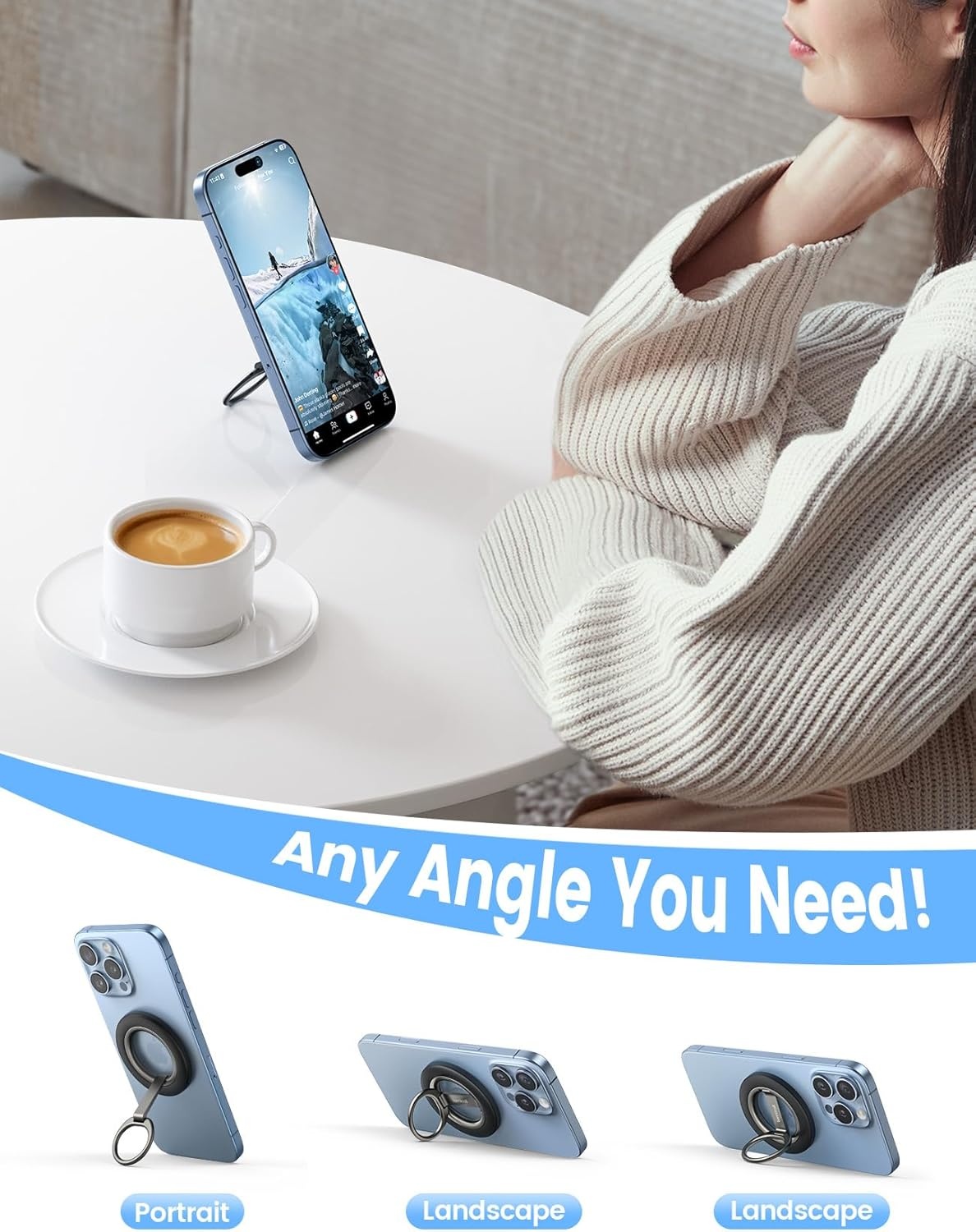 image:imageLamicall Magnetic Phone Ring Kickstand amp Waterproof Phone Pouch