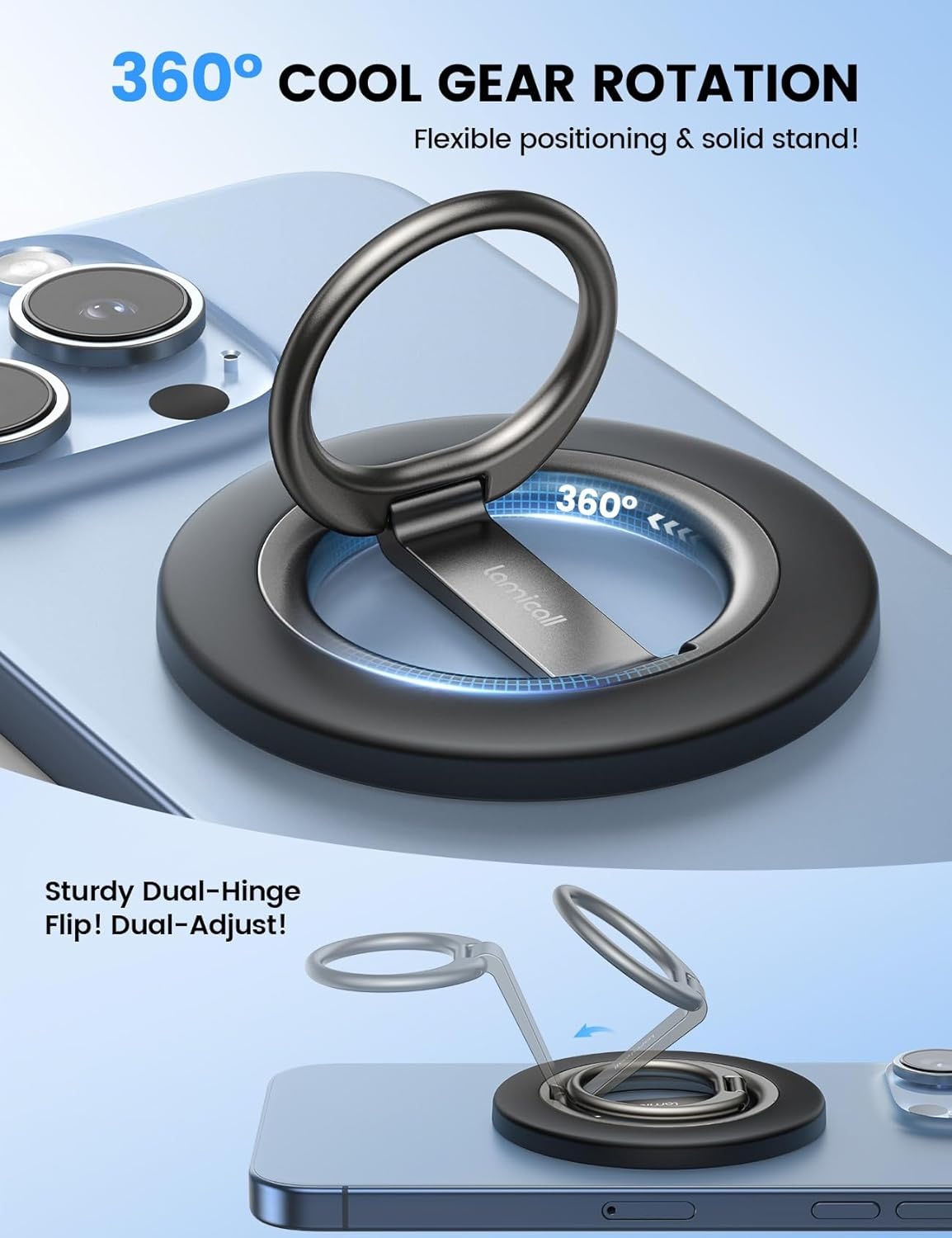 image:imageLamicall Magnetic Phone Ring Kickstand amp Waterproof Phone Pouch