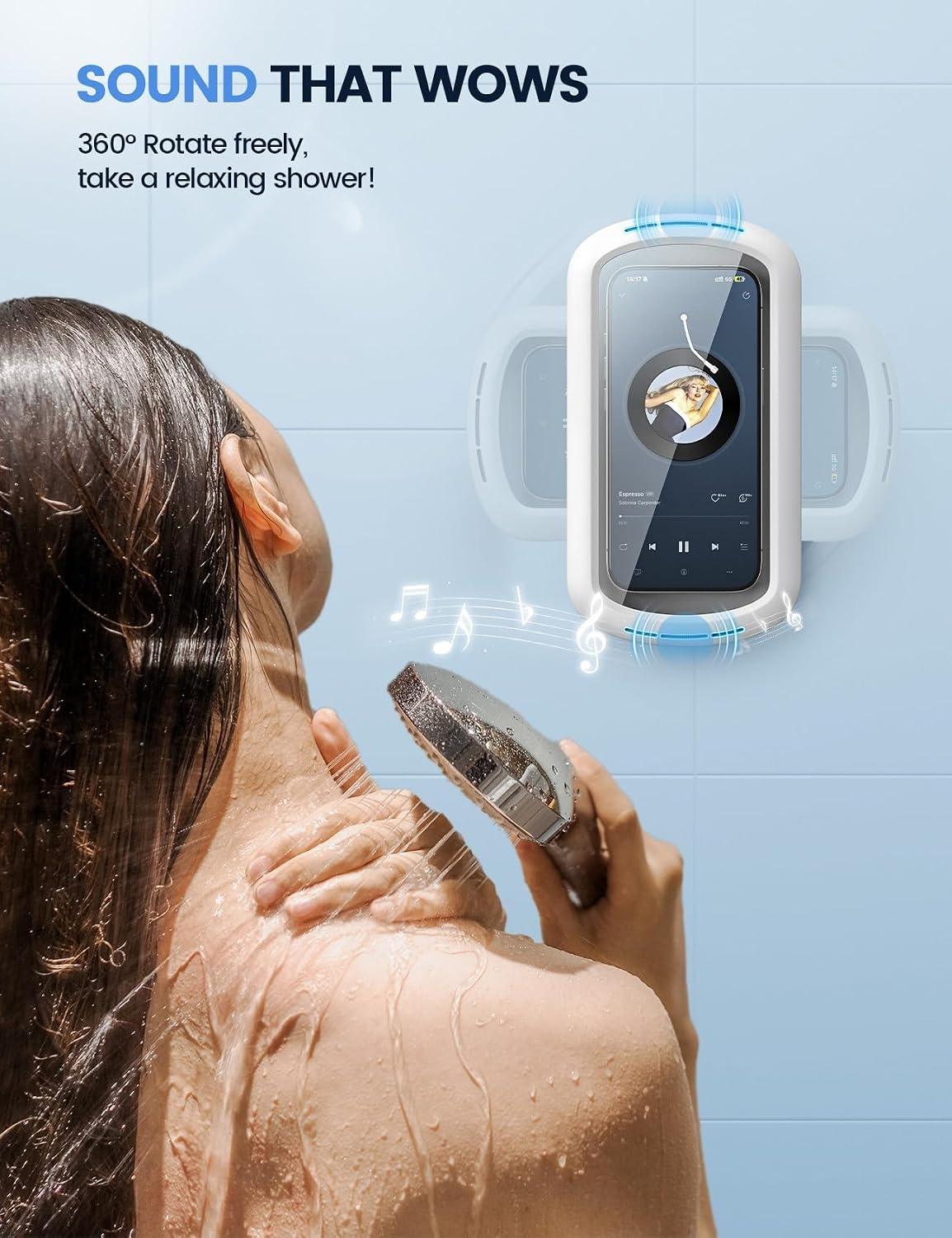 image:imageLamicall Shower Phone Holder Waterproof Phone Pouch