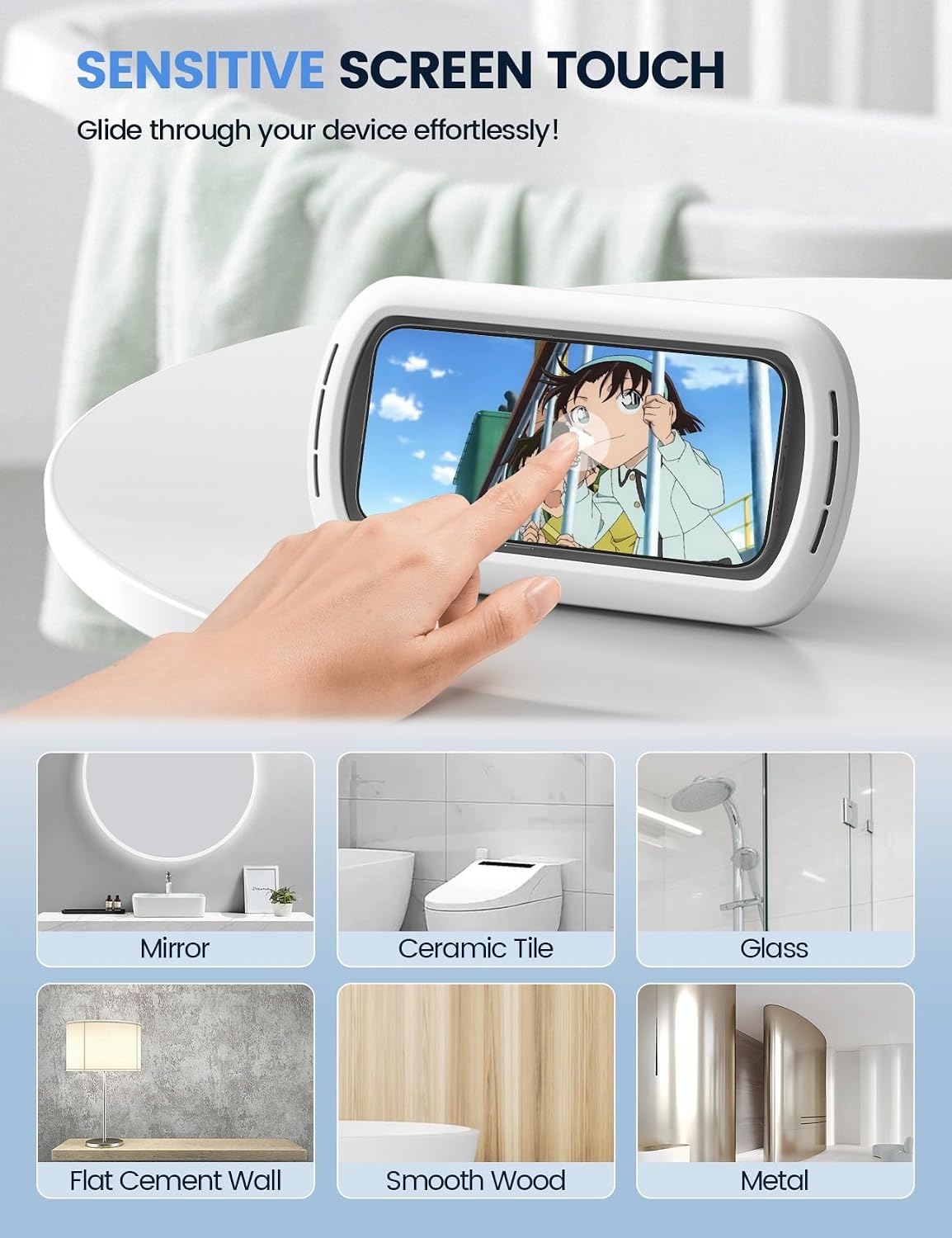 image:imageLamicall Shower Phone Holder Waterproof Phone Pouch