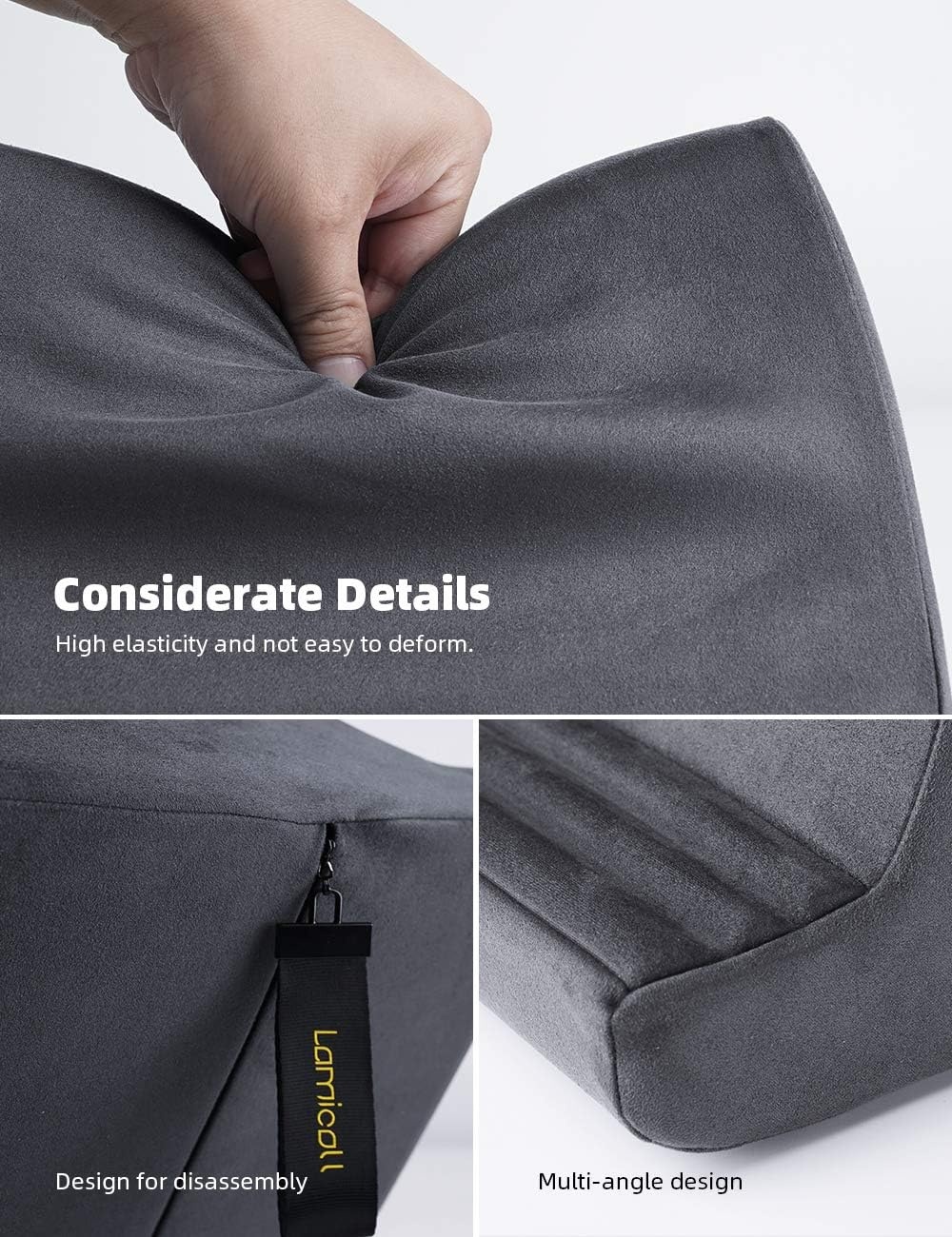 image:imageLamicall Tablet Pillow Stand iPad Bed Soft Holder for Lap 6 Viewing Angles Soft Relieve Neck Fatigue 6 Viewing Angles Sofa Tablet Dock for 413 iPad Pro Air Mini Kindle Galaxy Tab EReader GiftsGrey