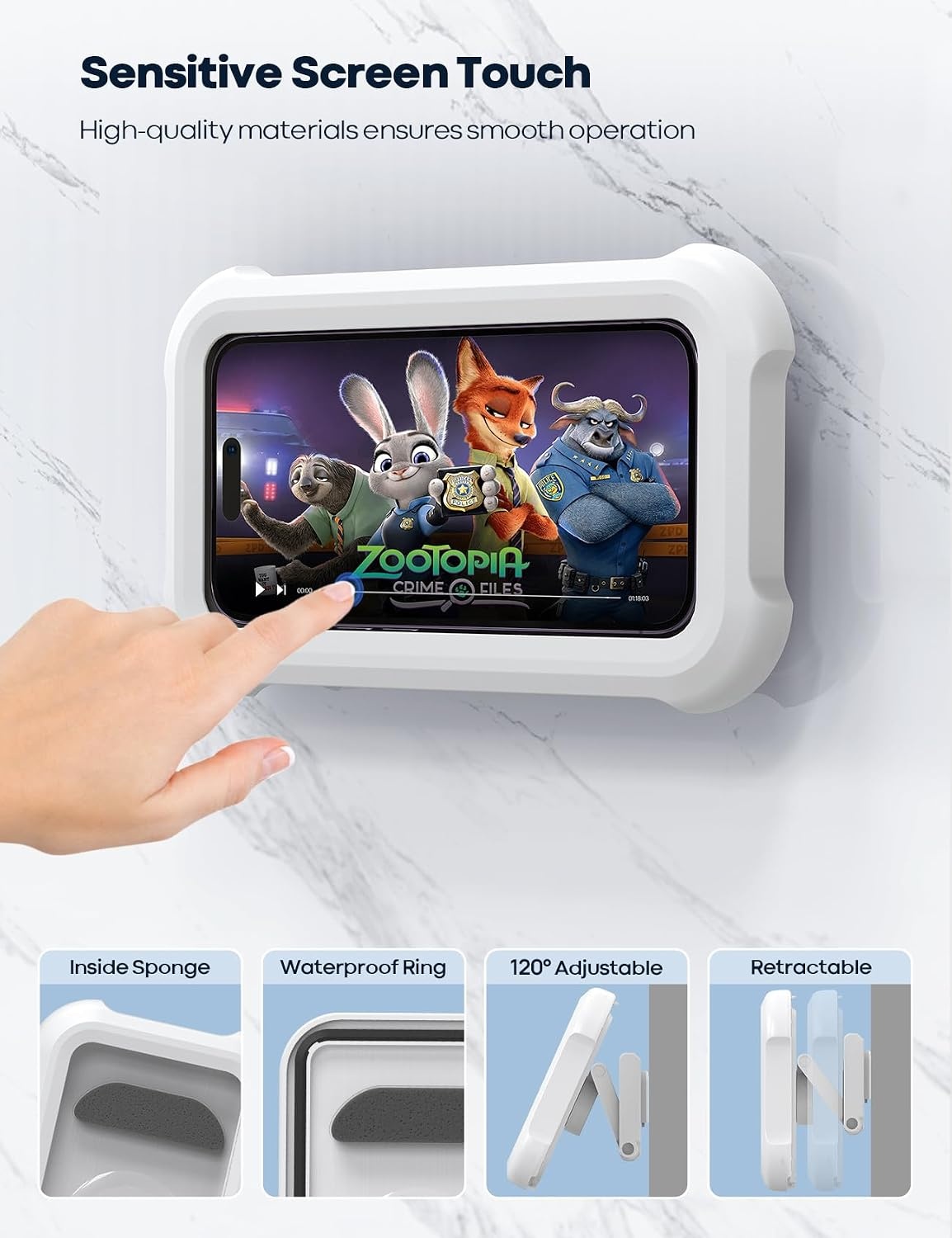 image:imageLamicall Waterproof Phone Pouch Waterproof Shower Phone Holder