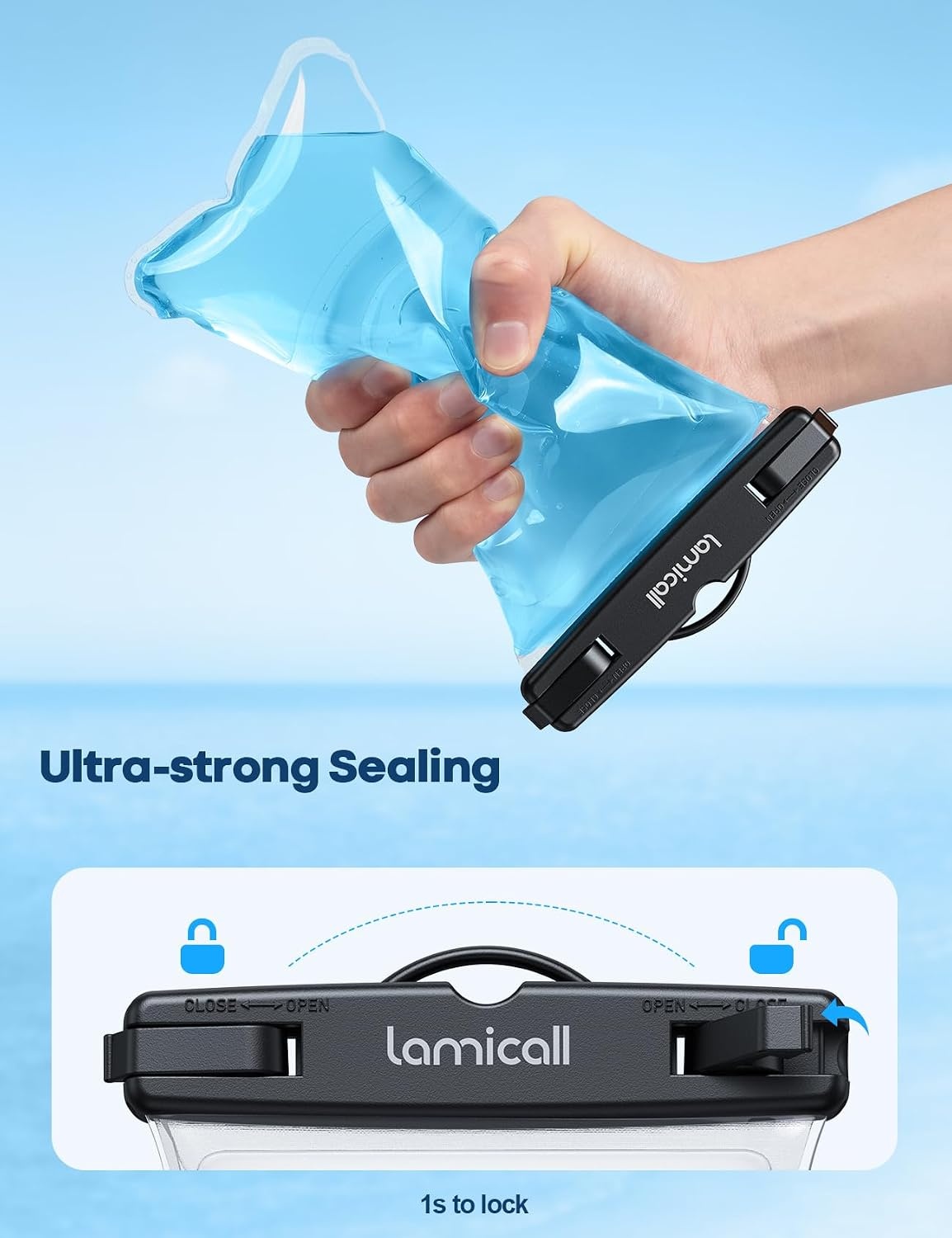image:imageLamicall Waterproof Phone Pouch 2 Pack IPX8 Water Proof Cell Phone Case Beach amp Cruise Essentials Touch Screen Dry Bag for iPhone 17 16 15 14 13 12 11 Pro Max Plus Galaxy S25 for 7 with CaseFloat White7