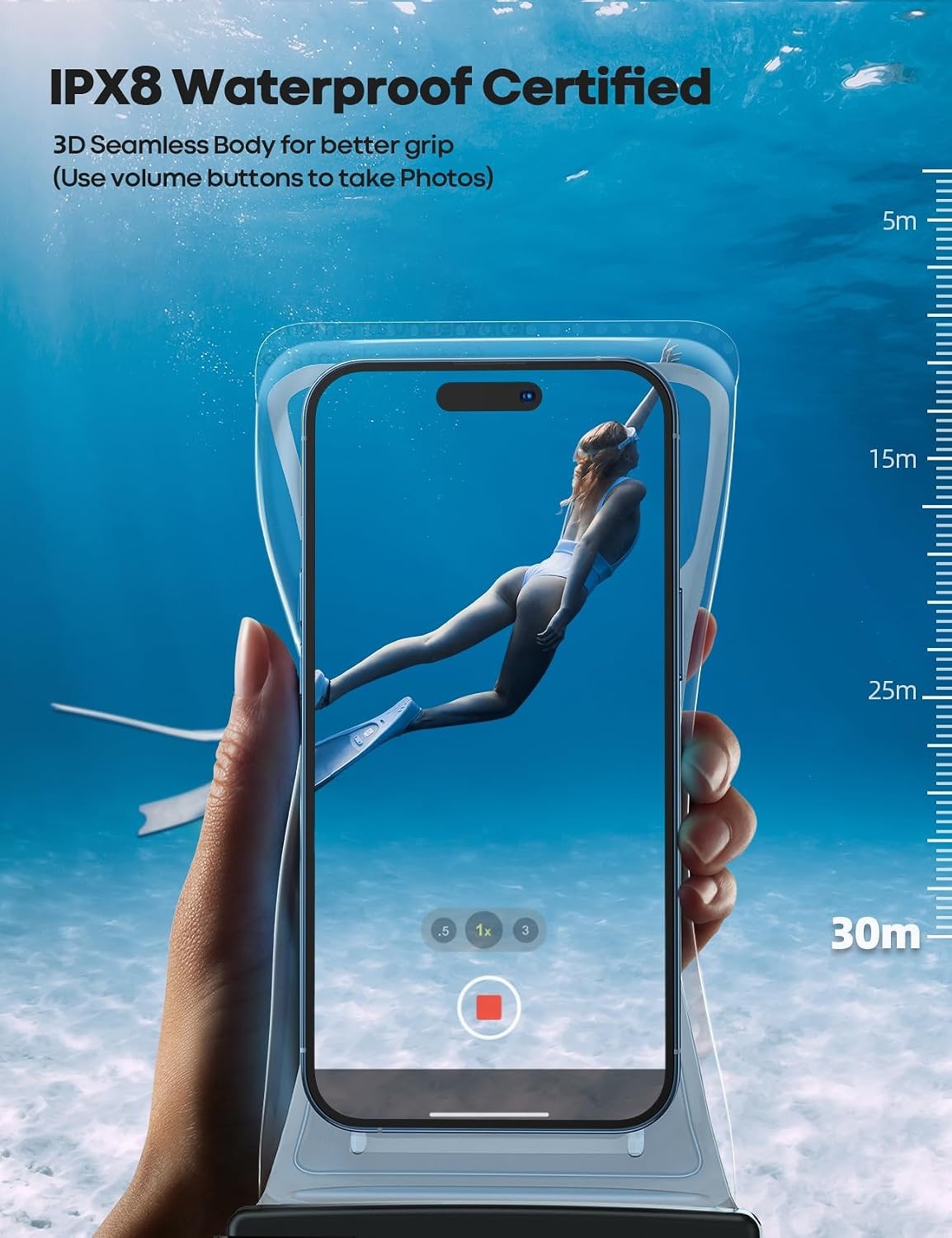 image:imageLamicall Waterproof Phone Pouch 2 Pack IPX8 Water Proof Cell Phone Case Beach amp Cruise Essentials Touch Screen Dry Bag for iPhone 17 16 15 14 13 12 11 Pro Max Plus Galaxy S25 for 7 with CaseFloat White7