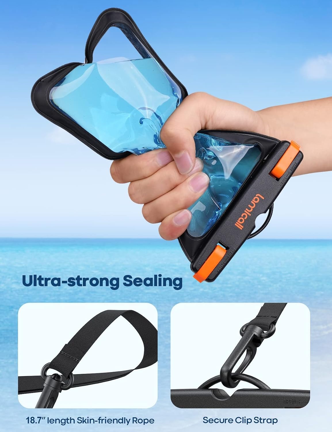 image:imageLamicall Waterproof Phone Pouch 2 Pack IPX8 Water Proof Cell Phone Case Beach amp Cruise Essentials Touch Screen for iPhone 17 16 15 14 13 12 Pro Max Plus for 7 with Case PinkampBlack