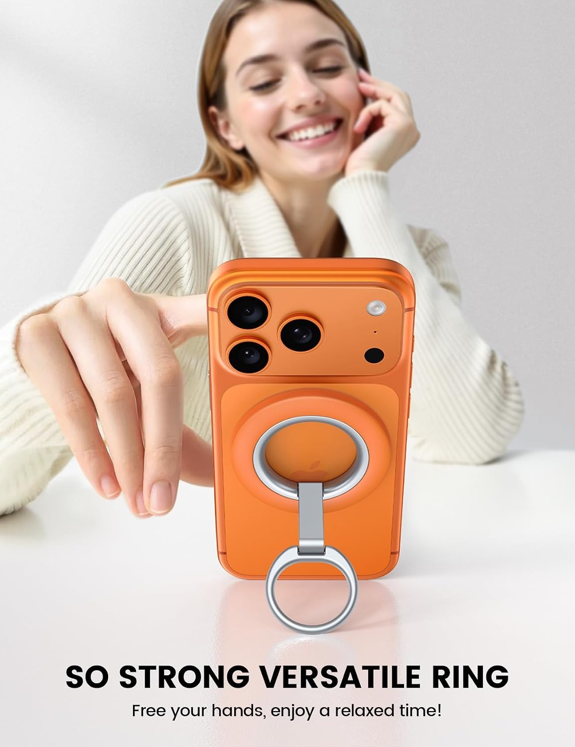 image:imageLamicall for MagSafe Magnetic Phone Ring Grip 360 Rotation Stand Holder Super Magnet Finger Grip Holder Kickstand for iPhone 17 16 15 14 13 12 Pro Max Air Androids Cellphone Mag Safe AccessoriesCosmic Orange