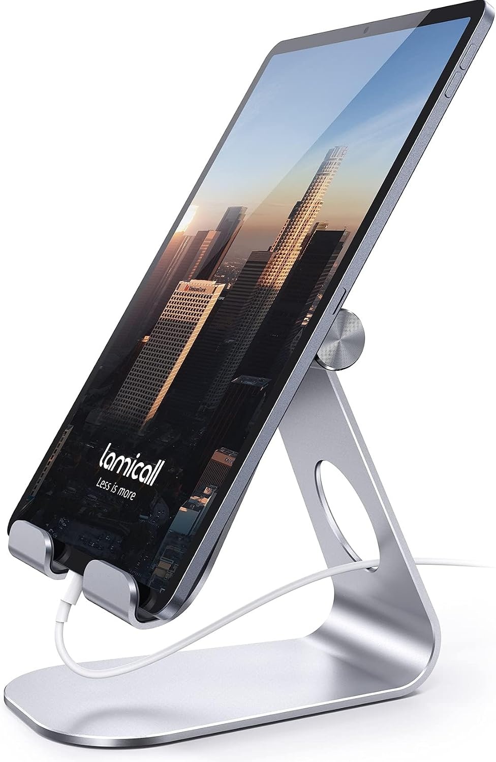 image:imageLamicall iPad Stand Adjustable Tablet Holder Sturdy Aluminum MultiAngle Dock Stand for 413 iPad Pro Air Mini Kindle Tab Switch All Aluminum Metal MultiAngle Sturdy Office Desk Accessories1Silver