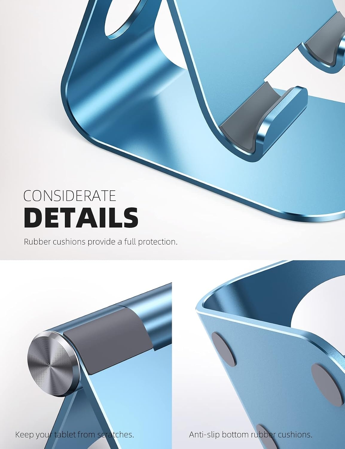 image:imageLamicall iPad Stand Adjustable Tablet Holder Sturdy Aluminum MultiAngle Dock Stand for 413 iPad Pro Air Mini Kindle Tab Switch All Aluminum Metal MultiAngle Sturdy Office Desk AccessoriesBlue