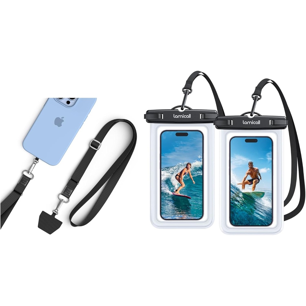 image:imageLamicall 2Pack Cell Phone Lanyard Crossbody amp Waterproof Phone Pouch Case