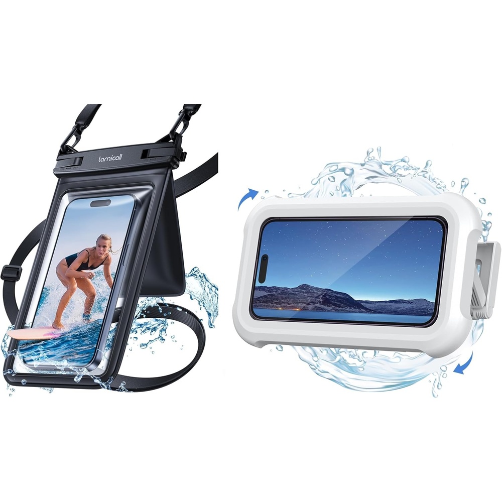 image:imageLamicall 2Spaces Waterproof Phone Pouch amp Shower Phone Holder Waterproof