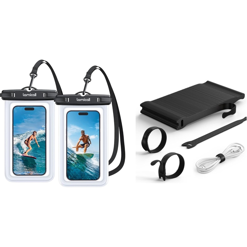 image:imageLamicall 60Pack Reusable Cable Ties amp Phone Pouch