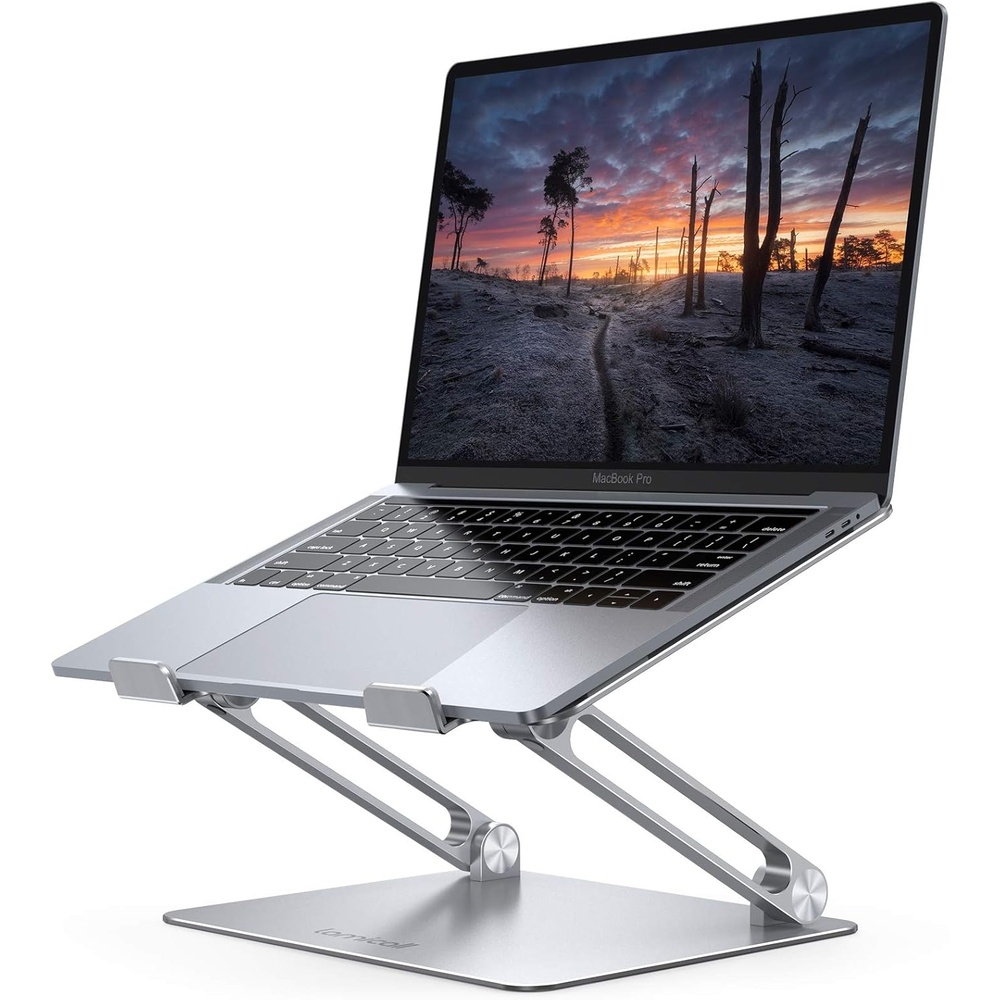 image:imageLamicall Adjustable Laptop Stand for Desk for MacBook Air Pro HP 10173 Aluminum Computer Notebook Holder Portable Laptop Riser Foldable Ergonomic Office Desk Accessories for Dell XPS Silver1Silver
