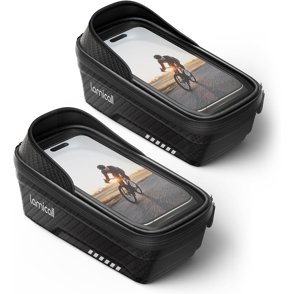 image:imageLamicall Bike Frame Bag Waterproof 1s Release Bike Phone Mount Holder 2 in1 Bicycle Top Tube Bag Cycling Pouch with Rain Cover Bikes Accessories Gifts for Phones Under 7Medium2 Pack