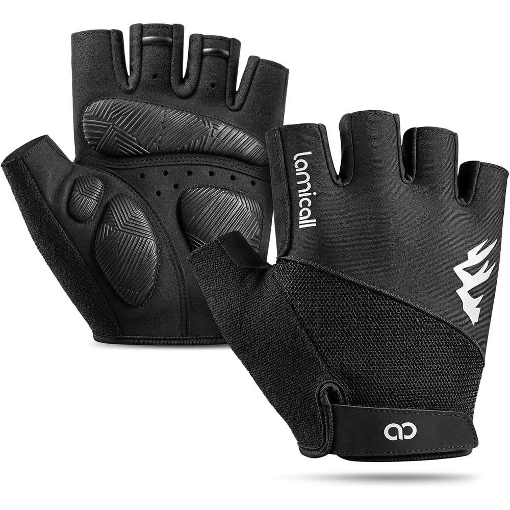 image:imageLamicall Bike Gloves for Men Women AntiSlip ShockAbsorbing Pad Workout Gloves Breathable Materials Cycling Gloves for Bicycle Gym Motorcycle Hiking Indoor amp Outdoor SportsBlack
