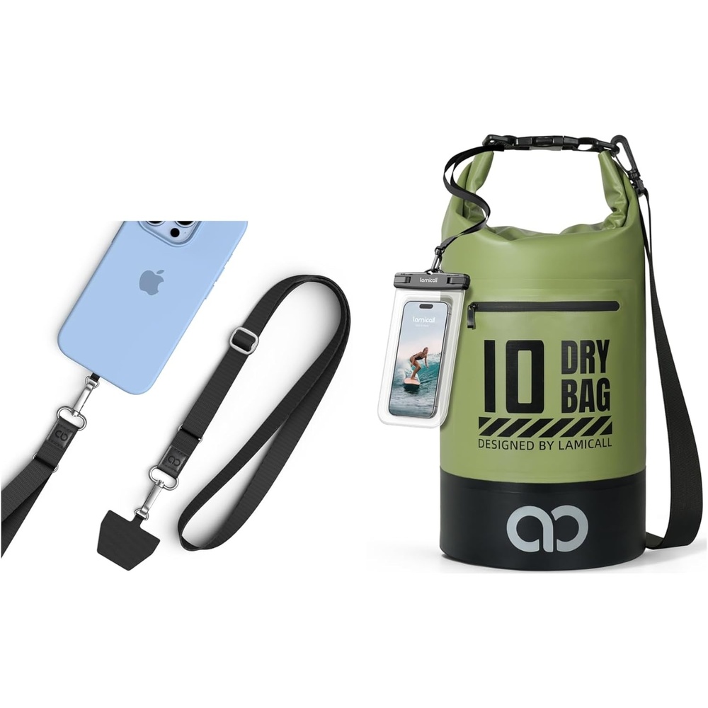 image:imageLamicall Cell Phone Lanyard Crossbody 2 Pack amp Waterproof Dry Bag