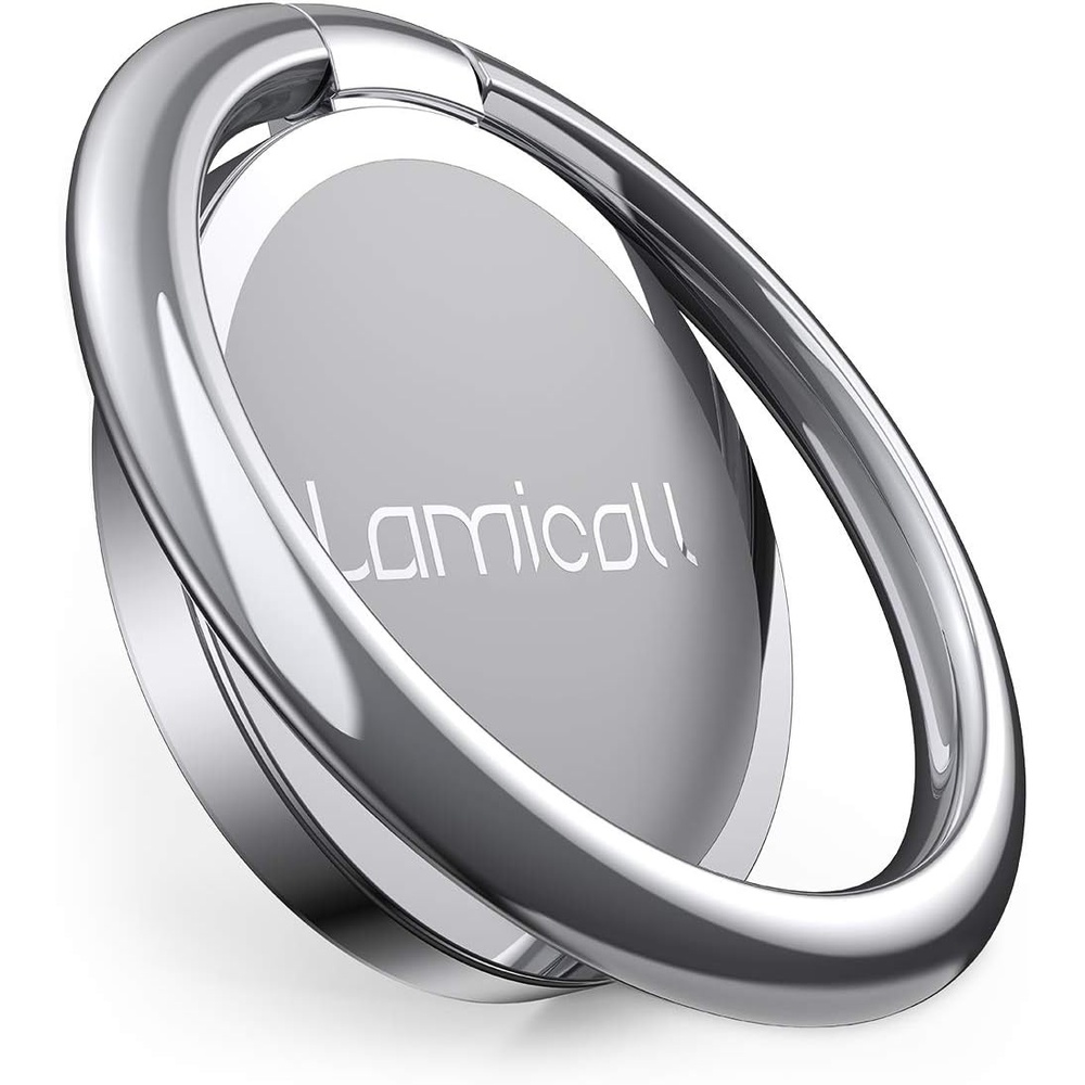 image:imageLamicall Cell Phone Ring Holder Stand  Polished Metal Finger Grip  360 Rotation Finger Ring Kickstand for Magnetic Car Mount Fit iPhone 17 16 Pro Max Androids Cellphone AccessoriesSliver02