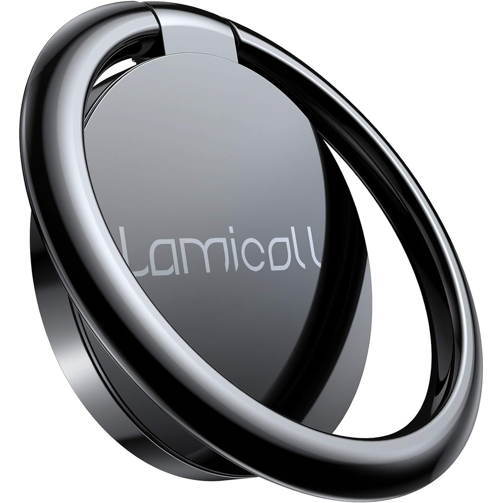 image:imageLamicall Cell Phone Ring Holder Stand  Polished Metal Finger Grip  360 Rotation Finger Ring Kickstand for Magnetic Car Mount Fit iPhone 17 16 Pro Max Androids Cellphone AccessoriesBlack01