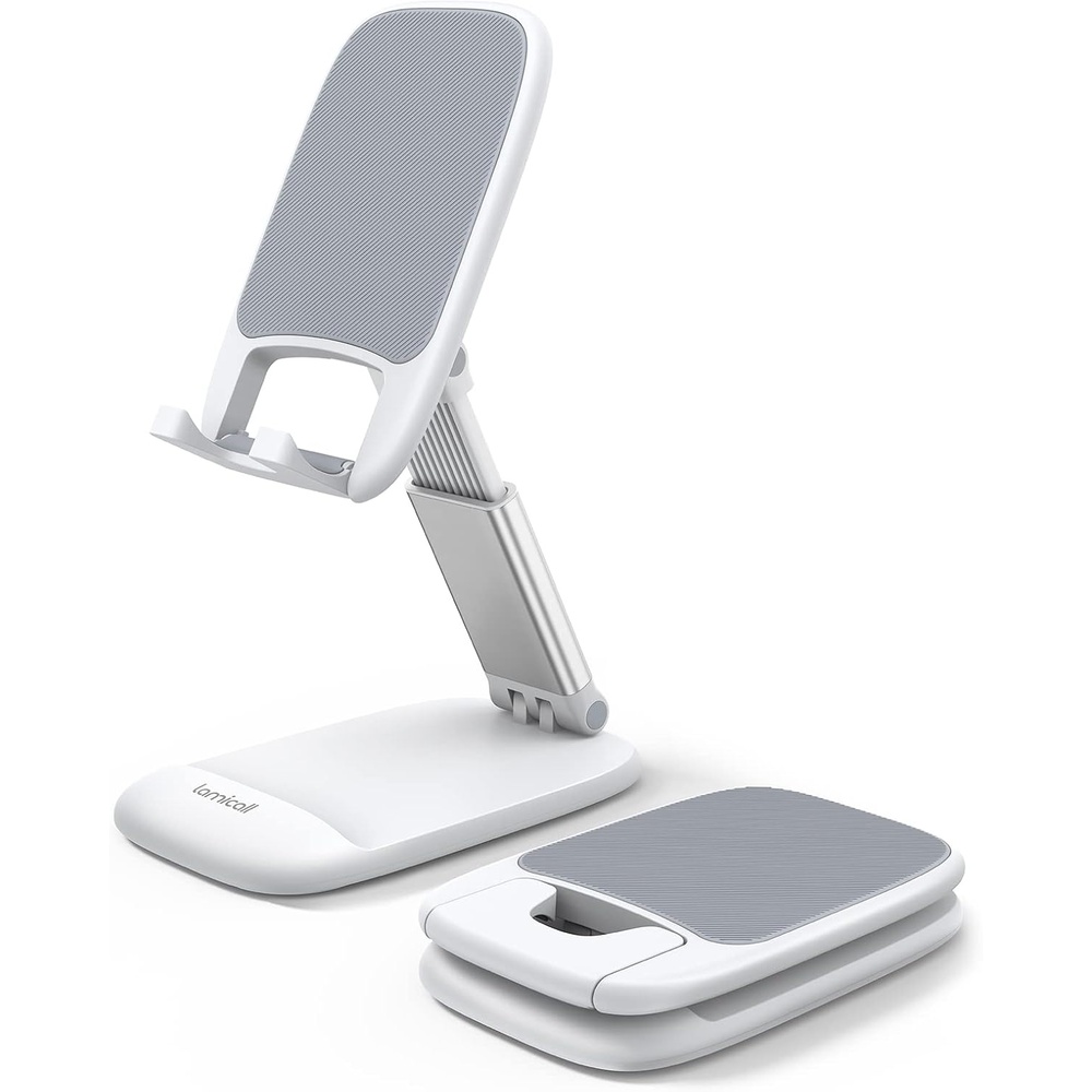 image:imageLamicall Cell Phone Stand for Desk Height Angle Adjustable Phone Holder Foldable Portable for iPhone 17 16 15 14 13 12 11 Pro Max Plus Air Galaxy S25 Office Gift Telephone Accessories Black1White