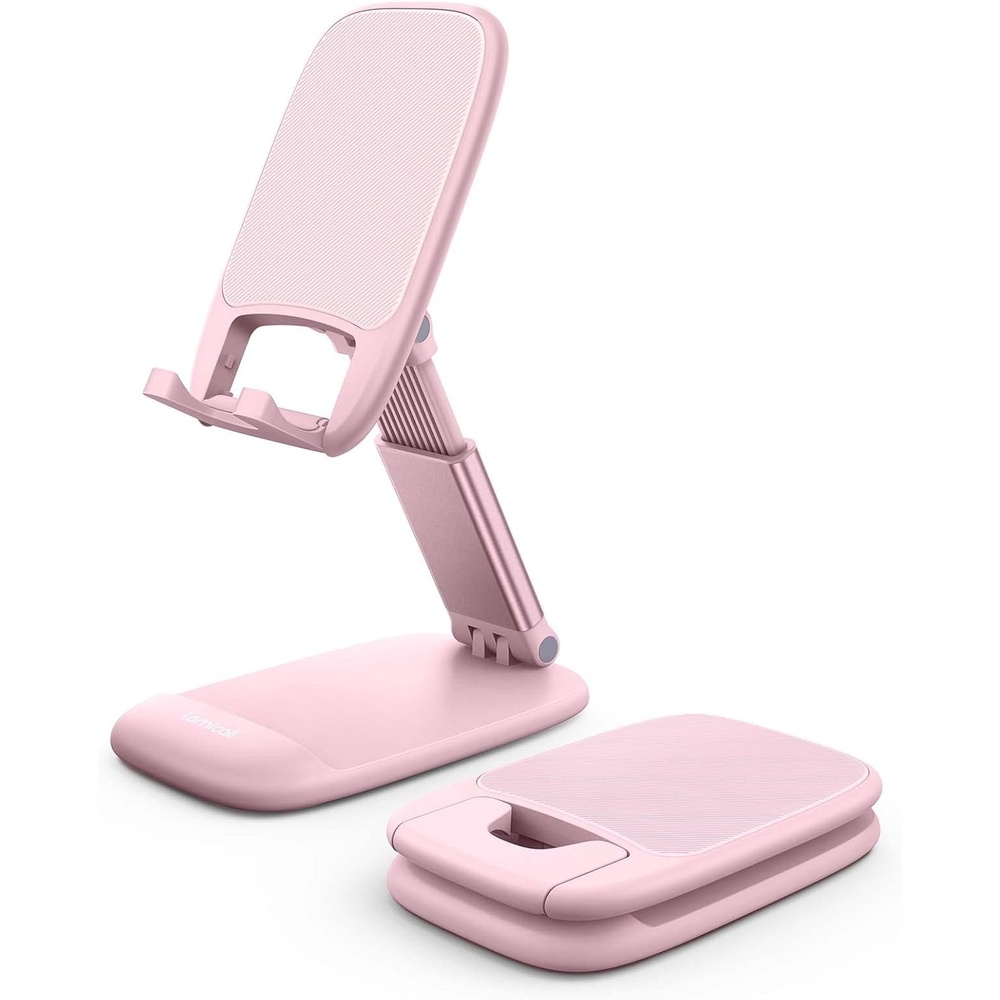 image:imageLamicall Cell Phone Stand for Desk Height Angle Adjustable Phone Holder  Foldable Portable for iPhone 17 16 15 14 13 12 11 Pro Max Plus Air Galaxy S25 Office Gift Telephone Accessories BlackPink