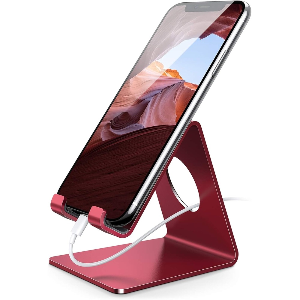 image:imageLamicall Clear Acrylic Cell Phone Stand Office Desk Decor Accessories  Office Cubicle Decor Accessories amp Workspace Organizers for Women Teacher Desk Essentials Cute Work From Home Suppliesdred