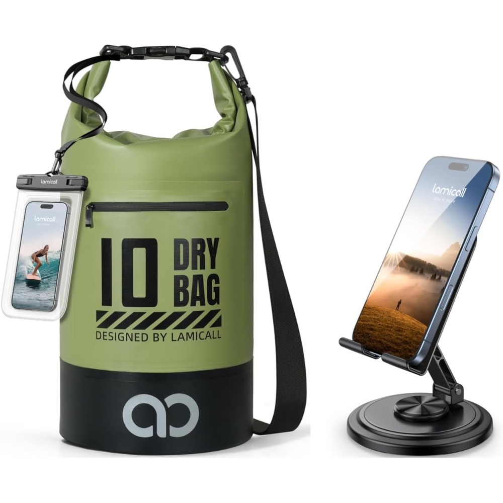 image:imageLamicall Dry Bag Waterproof Backpack amp Adjustable Phone Stand for Desk