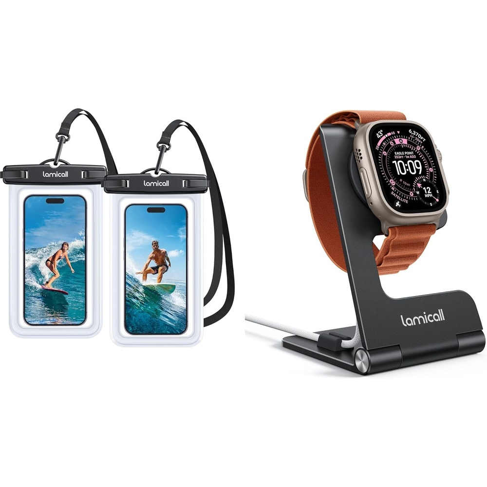 image:imageLamicall Foldable Apple Watch Stand Wateproof Phone Pouch