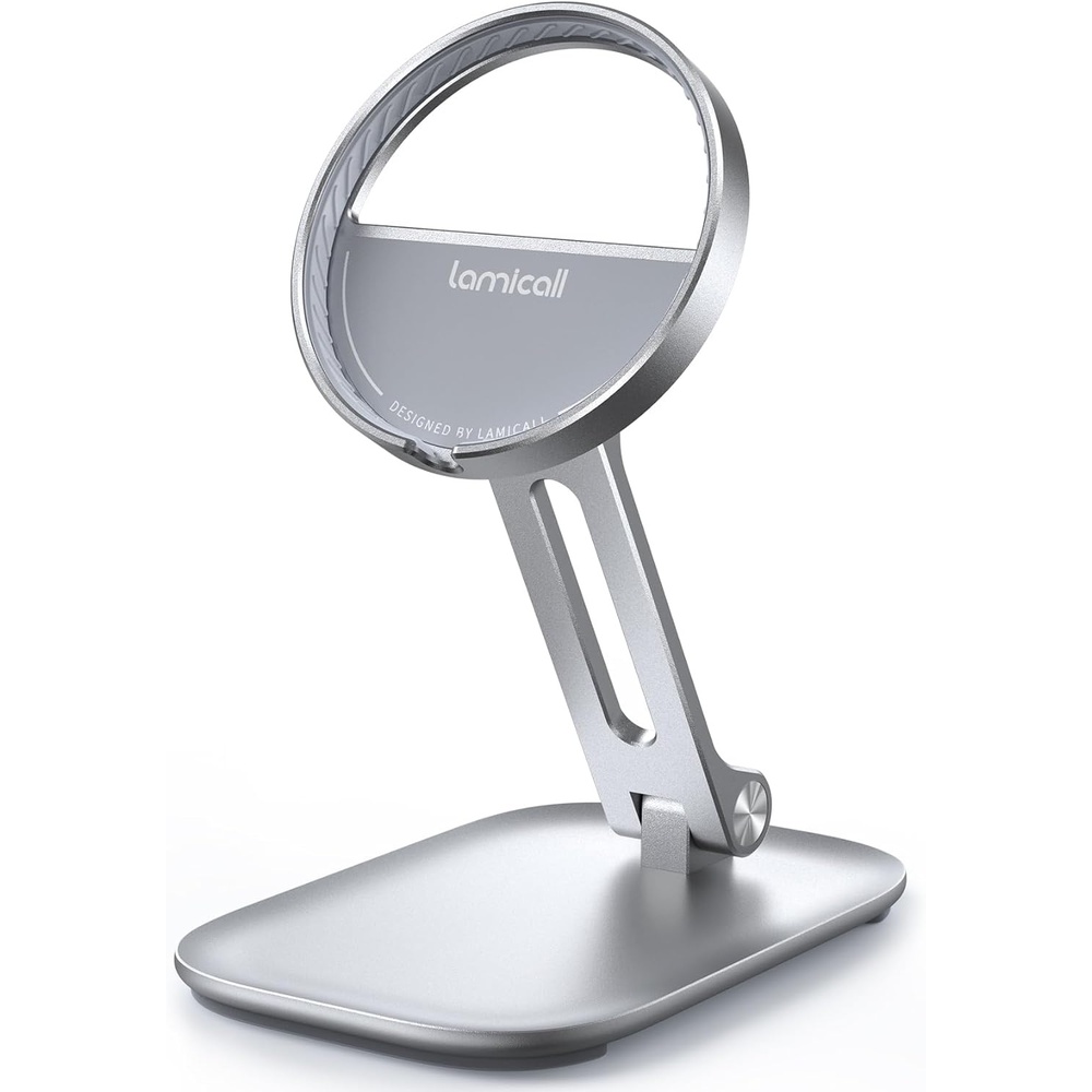 image:imageLamicall Foldable Phone Stand for Apple 25W Charger  Dual Hinge Adjustable Charging Holder Dock for Desk Nightstand Fit for Airpods iPhone 171615141312 SeriesOnly A Stand