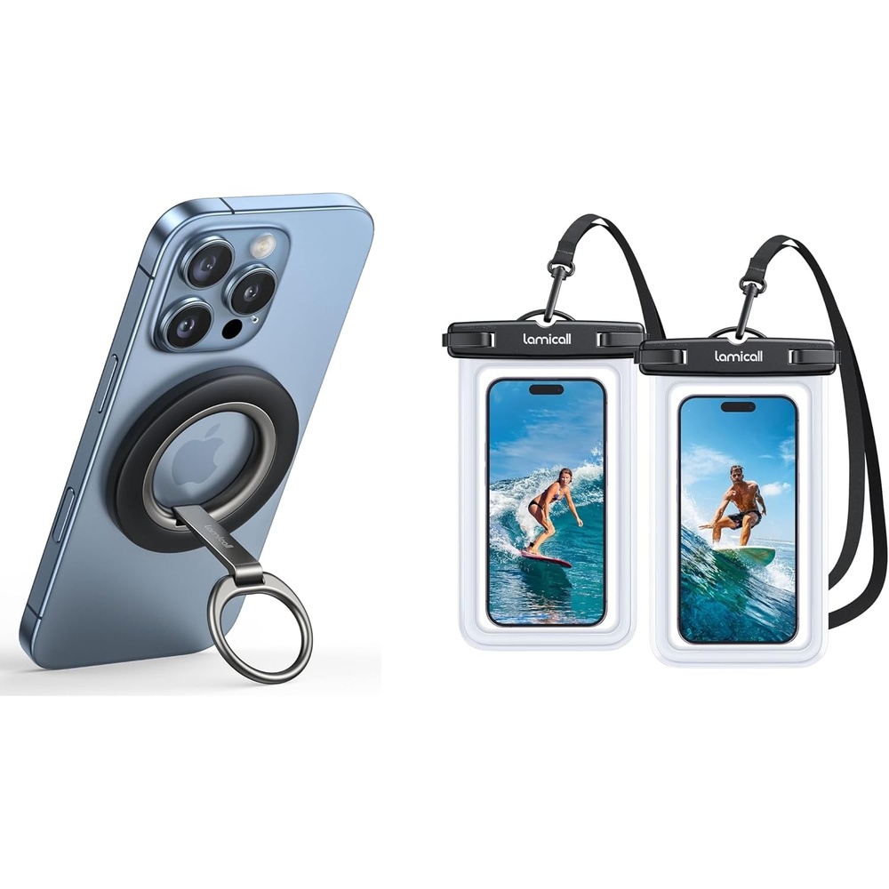 image:imageLamicall Magnetic Phone Ring Kickstand amp Waterproof Phone Pouch
