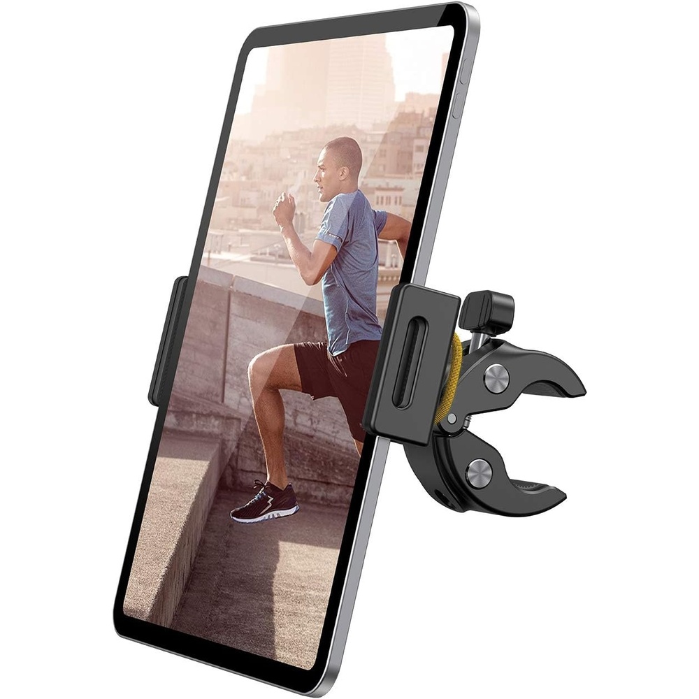 image:imageLamicall Tablet Holder Mount for Spin Bike Fast Position Full Adjustable Quick Install 360 Adjustable Wide Compatibility for Treadmill Exercise Bicycle Clamp for 4713 iPad Pro Air Mini FireBlack