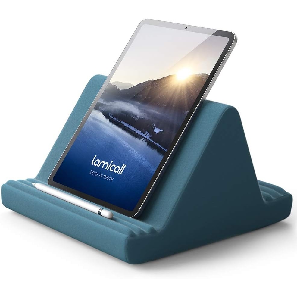 image:imageLamicall Tablet Pillow Stand iPad Bed Soft Holder for Lap 6 Viewing Angles Soft Relieve Neck Fatigue 6 Viewing Angles Sofa Tablet Dock for 413 iPad Pro Air Mini Kindle Galaxy Tab EReader GiftsBlackish Green