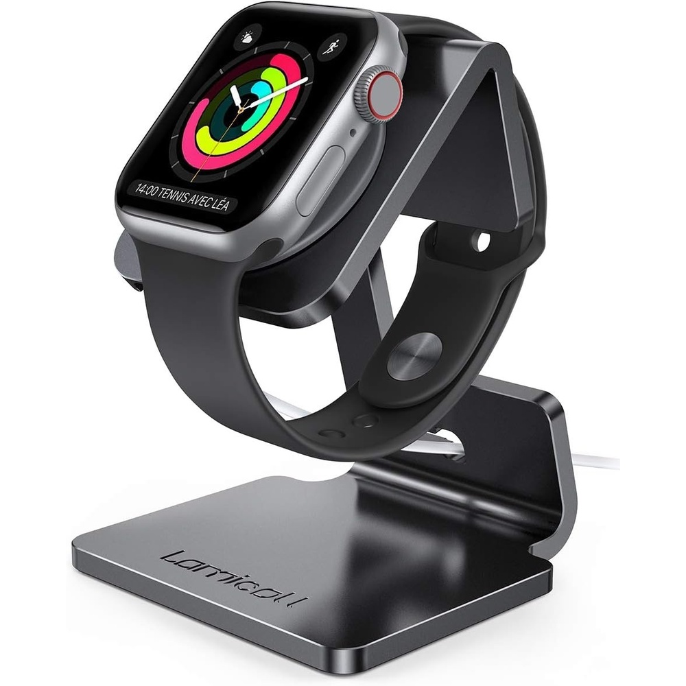 image:imageLamicall Watch Stand for Apple Watch Magnetic Fast Charger Aluminum Alloy Desk Charging Stand Holder Dock for iWatch SE3 SE2 Ultra 3 Series 11 10 9 8 7 6 5 4946454442414038mm1Black