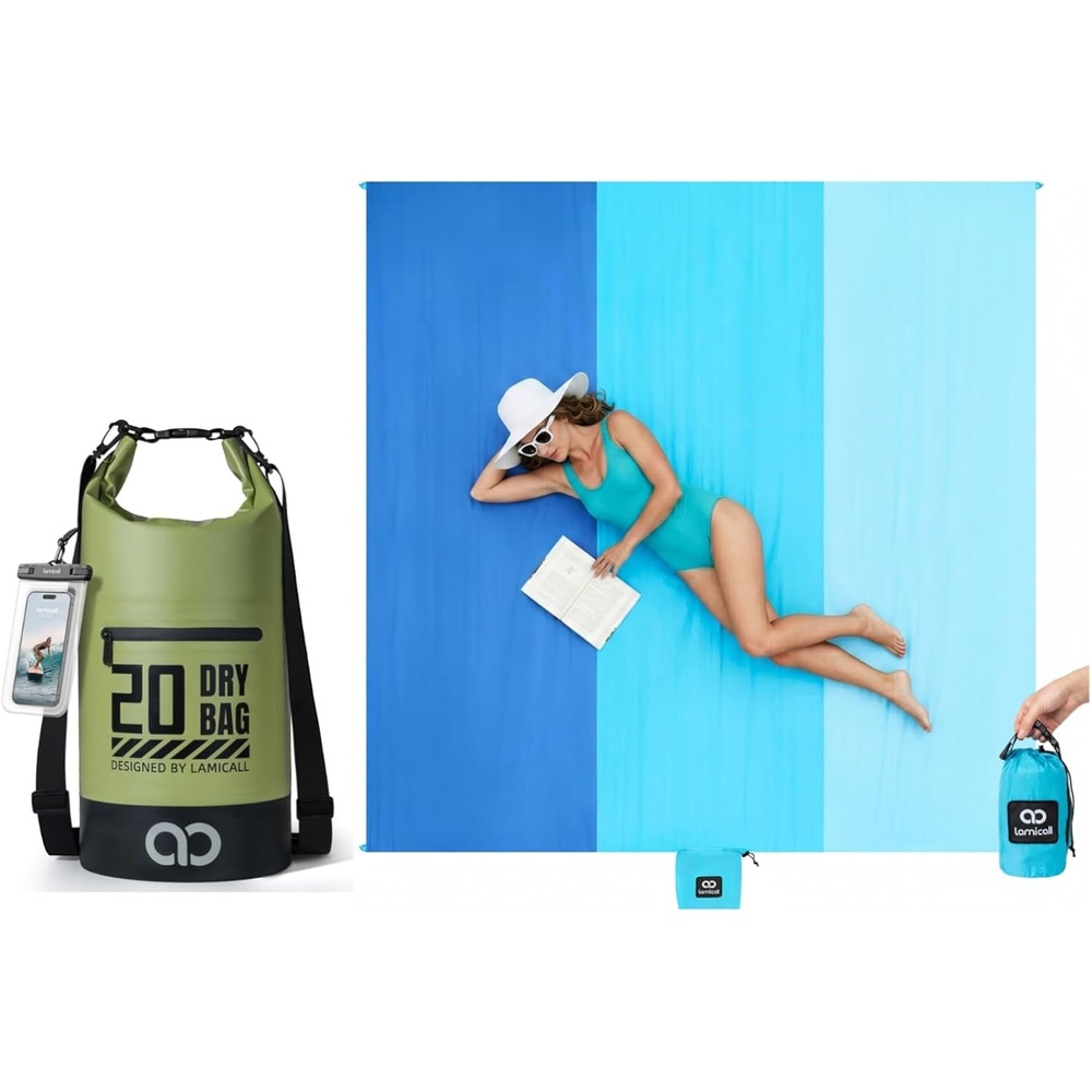 image:imageLamicall Waterproof Dry Bag Beach Blanket Sandproof Waterproof
